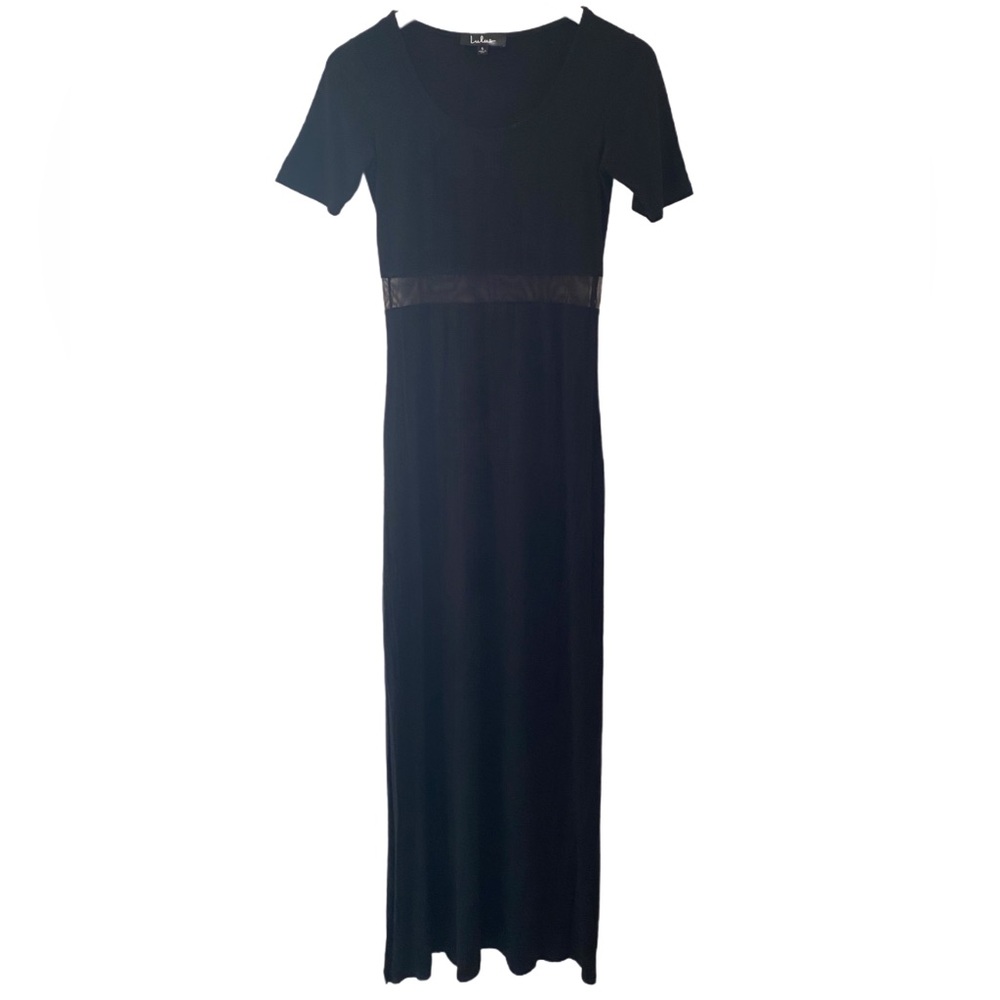 Lulu's Classic Black Maxi Dress With Sheet Waist Cut Out Size S - Picture 2 of 5